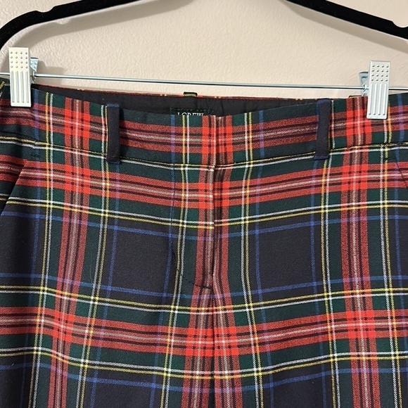 J. Crew City Fit Skimmer Red Plaid Pants Sz 2 Preppy Holidays Academia Classic - Picture 5 of 9